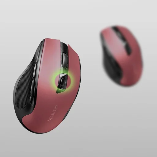 Ugreen MU006 optická bezdrôtová USB myš 2.4GHz 4000 DPI - červená - 8