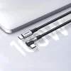 Ugreen US334 70645 USB-C (könyök) / USB-C (egyenes) kábel 100W PD 2m - fekete thumbnail