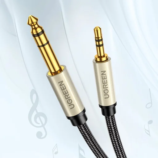 Ugreen AV127 10625 audio TRS kábel mini jack 3.5mm / jack 6.35mm 1m - szürke - 2