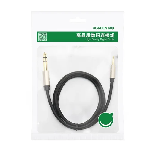 Ugreen AV127 10625 audio TRS kábel mini jack 3.5mm / jack 6.35mm 1m - szürke - 5