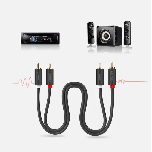 Ugreen AV104 10519 audio kábel 2RCA (apa) / 2RCA (apa) 3m - szürke - 13