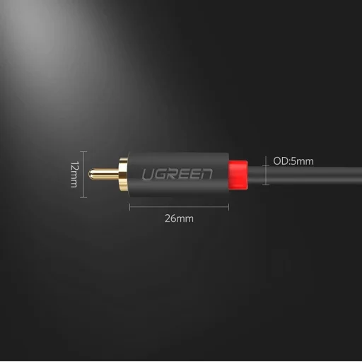 Ugreen AV104 10519 audio kábel 2RCA (apa) / 2RCA (apa) 3m - szürke - 18