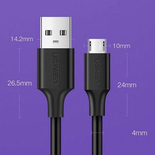Ugreen US289 60135 micro USB / USB-A kábel 0.5m - fekete - 17
