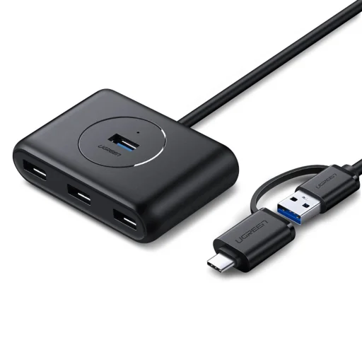 Ugreen HUB 4 az 1-ben USB-C - 4xUSB 3.0 5Gb/s 1m fekete (CR113) - 1