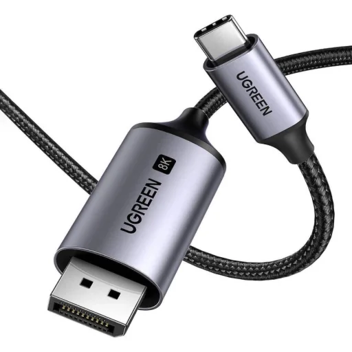 Ugreen CM556 kábel USB-C és DisplayPort 8K csatlakozókkal, 2 m hosszú - szürke - 1