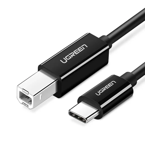 Ugreen US370 45106 nyomtató kábel USB-C / USB-B 2m - fekete - 1