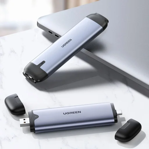 Ugreen Pocket Drive Enclosure M.2 M-Key (USB-C / USB-A 10Gb/s) szürke (CM353) - 2