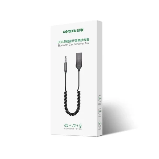 Ugreen Bluetooth 5.3 audio vevő USB kábel audio adapter AUX jack fekete (70601 CM309) - 5