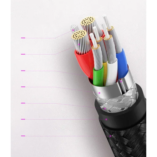 Ugreen US334 70643 USB-C (szögletes) / USB-C (egyenes) kábel 100W PD 1m - fekete - 8