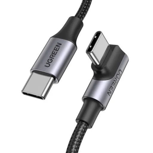 Ugreen US334 70643 USB-C (szögletes) / USB-C (egyenes) kábel 100W PD 1m - fekete - 1
