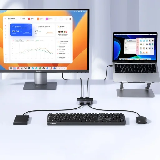 Ugreen CM757 2in1 adapter 2x USB-A 3.0 (input) / 2x USB-A (output) - szürke - 4