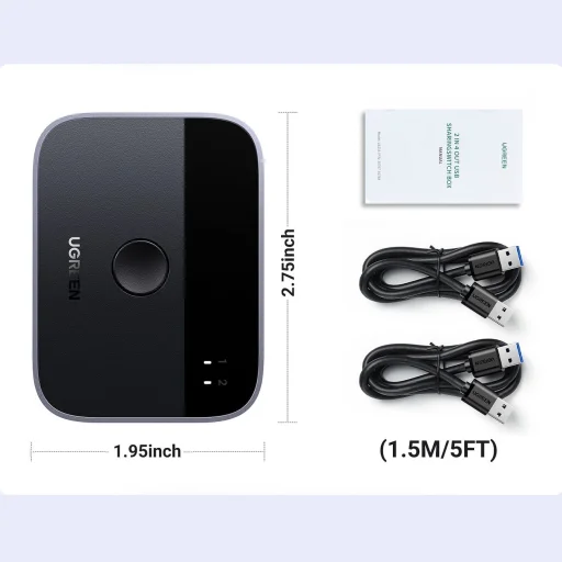 Ugreen CM757 2in1 adapter 2x USB-A 3.0 (input) / 2x USB-A (output) - szürke - 6