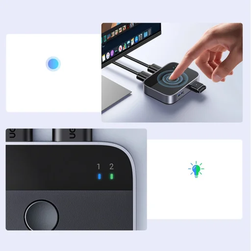 Ugreen CM757 2in1 adapter 2x USB-A 3.0 (input) / 2x USB-A (output) - szürke - 5