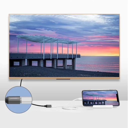 Ugreen CM151 50291 USB-A (női) - HDMI adapter USB-A tápcsatlakozóval (férfi) 1,5m - szürke - 6