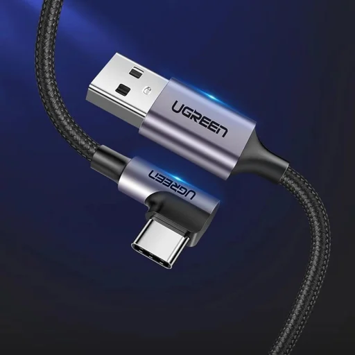 Ugreen US284 70255 USB-A (egyenes) / USB-C (szögletes) kábel 3A 3m - szürke - 2