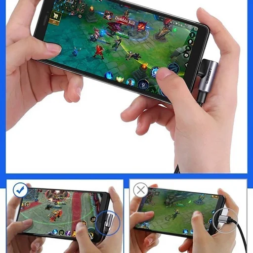 Ugreen US284 70255 USB-A (egyenes) / USB-C (szögletes) kábel 3A 3m - szürke - 3