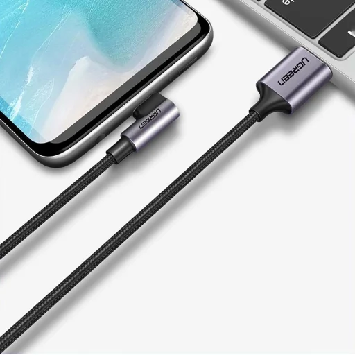 Ugreen US284 70255 USB-A (egyenes) / USB-C (szögletes) kábel 3A 3m - szürke - 5