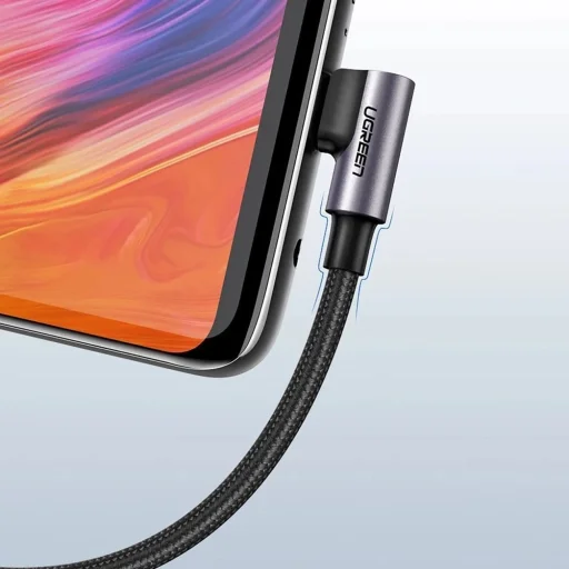 Ugreen US284 70255 USB-A (egyenes) / USB-C (szögletes) kábel 3A 3m - szürke - 7