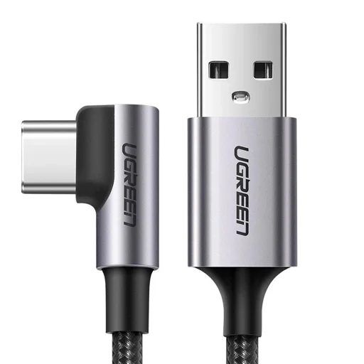 Ugreen US284 70255 USB-A (egyenes) / USB-C (szögletes) kábel 3A 3m - szürke - 1