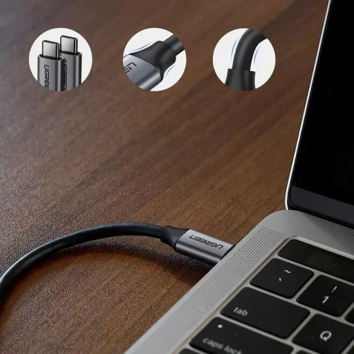 Ugreen US161 50751 USB-C 3.1 / USB-C 3.1 kábel 1.5m - szürke - 7