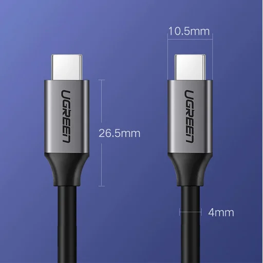 Ugreen US161 50751 USB-C 3.1 / USB-C 3.1 kábel 1.5m - szürke - 9