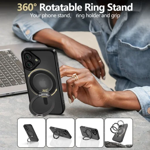 Tech-protect Magring Magsafe Iphone 16 Matt Fekete Tok - 5