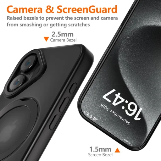 Tech-protect Magring Magsafe Iphone 16 Matt Fekete Tok - 6