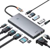 HUB Baseus PortalJoy Sorozat 13 az 1-ben USB-C - 2x HDMI / DP / VGA / USB-A 3.1 / USB-C 3.1 / USB-A 2.0 / PD / RJ45 / SD / TF / AUX - szürke thumbnail