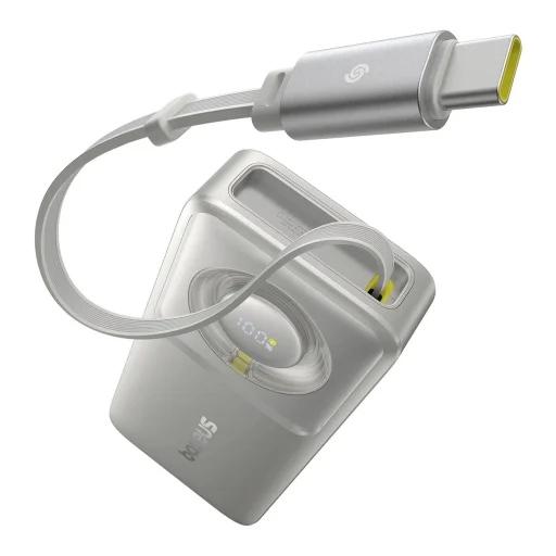 Baseus Free2Pull 10000mAh 30W powerbank USB-C porttal és visszahúzható USB-C kábellel - szürke - 2