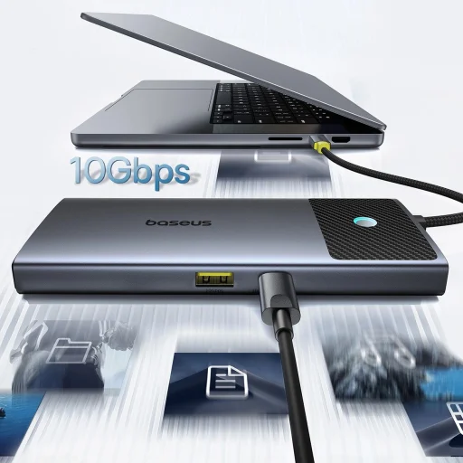 HUB Baseus Metal Gleam Series II 7in1 USB-C - USB-C PD100W / 2x USB-A / 2x HDMI 4K / USB-A 3.0 / USB-C 3.0 - 5