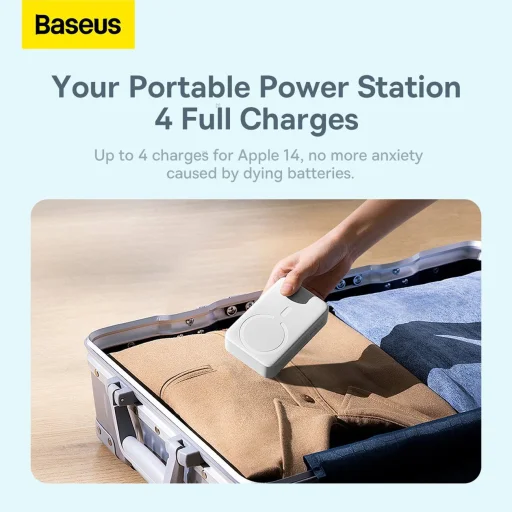 Baseus Magnetic Mini 20000 mAh 20W powerbank - fehér + USB-C / USB-C kábel - 11