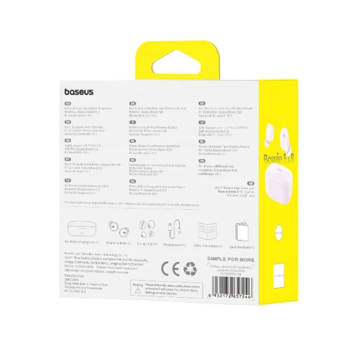 Baseus Bowie E18 Vezeték nélküli TWS ENC IPX4 Fülhallgató - Lila - 8