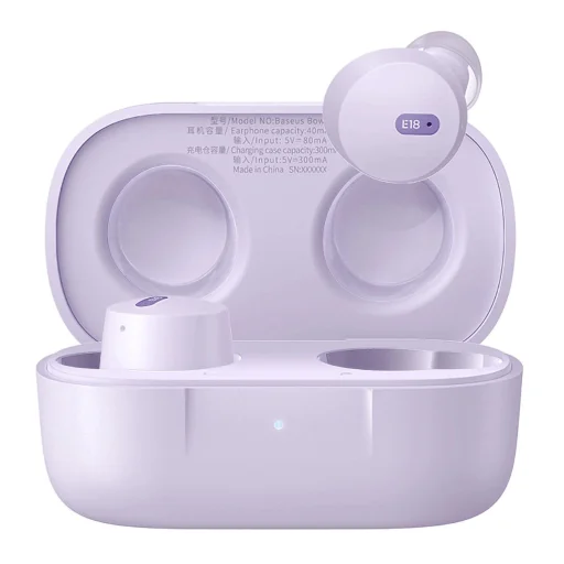 Baseus Bowie E18 Vezeték nélküli TWS ENC IPX4 Fülhallgató - Lila - 1