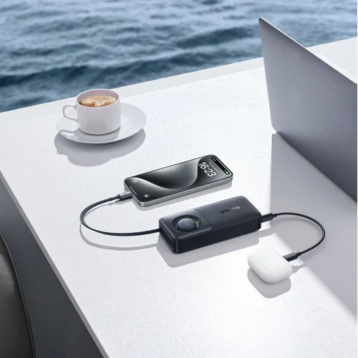 Baseus Free2Pull 10000mAh 30W powerbank USB-C porttal és visszahúzható USB-C kábellel - fekete - 8