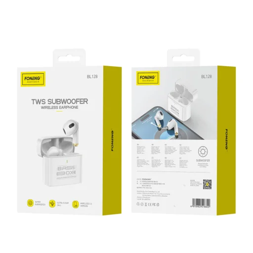 Foneng Bluetooth fülhallgató TWS BL128 fehér - 2