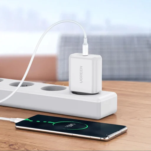 Ugreen US264 60518 USB-C / USB-C PD QC AFC kábel 1m - fehér - 4