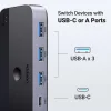 Ugreen CM662 USB 3.0 switch 2-in-4 switch + 2x USB-A kábel - fekete thumbnail