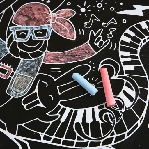 Állítható öntapadós krétatábla gyerekeknek 45 x 200 cm + kréta RC-K-340 fekete - 5