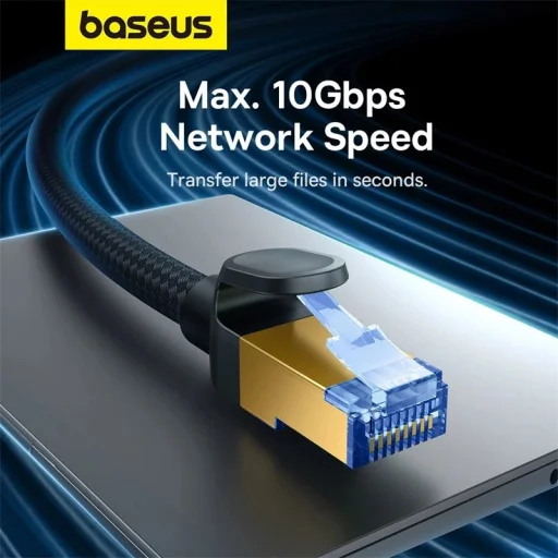 Baseus gyors internet kábel RJ45 cat.7 10Gbps 25m fonott fekete - 12