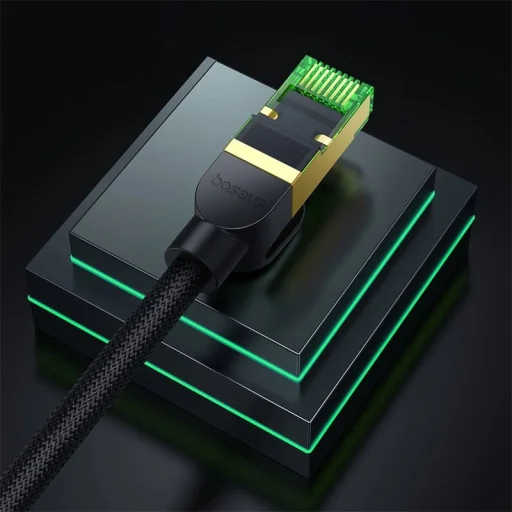 Baseus gyors RJ45 Cat. hálózati kábel 8 40Gbps 20m fonott fekete - 9