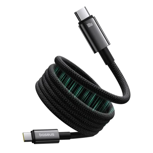 Baseus Tungsten Gold mágneses USB-C / USB-C kábel 100W 1m - fekete - 1