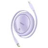 Baseus Free2Pull visszahúzható USB-C / Lightning kábel 20W 1m - lila thumbnail