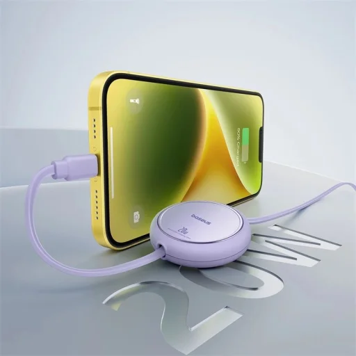 Baseus Free2Pull visszahúzható USB-C / Lightning kábel 20W 1m - lila - 11