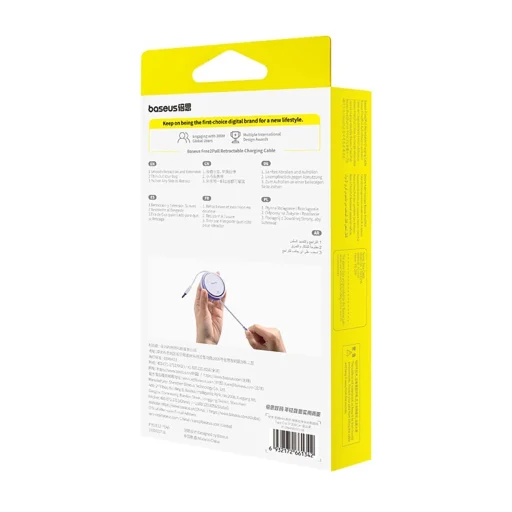 Baseus Free2Pull visszahúzható USB-C / Lightning kábel 20W 1m - lila - 8