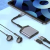 HOCO adapter AUX 2in1 Type C to 2 x Type C 27W LS40 fém szürke thumbnail