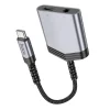 HOCO adapter AUX 2in1 Type C to Type C / Jack 3,5 mm 27W LS39 szürke thumbnail