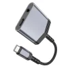 HOCO adapter AUX 2in1 Type C to Type C / Jack 3,5 mm 27W LS39 szürke thumbnail
