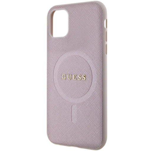 Guess tok iPhone 11 GUHMN61PSAHMCP rózsaszín Saffiano Magsafe - 6