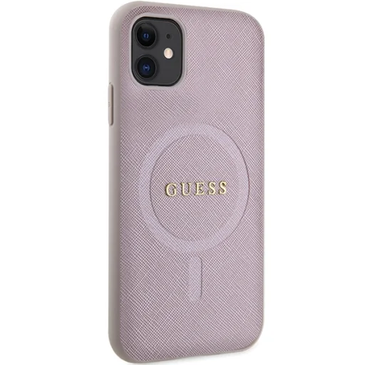 Guess tok iPhone 11 GUHMN61PSAHMCP rózsaszín Saffiano Magsafe - 4