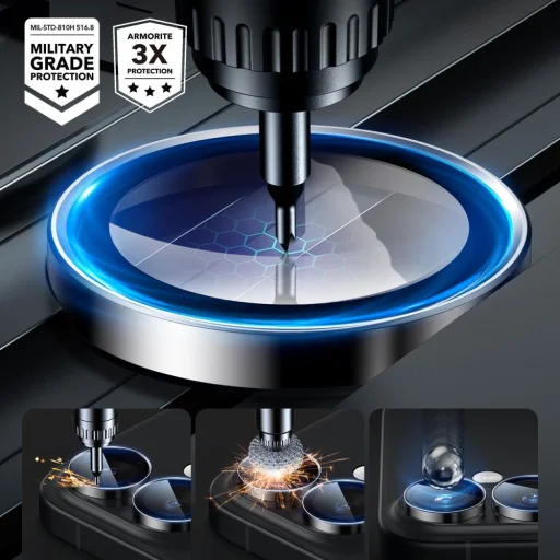  iPhone 16 / 16 Plus fekete ESR Armorite kamera védő üvegfólia - 4